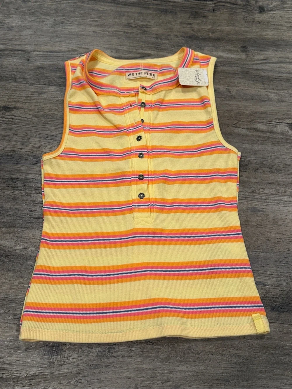 NWT Free People Jamie Henley Tank Size S NEW WITH TAGS We The Free Butter Yellow